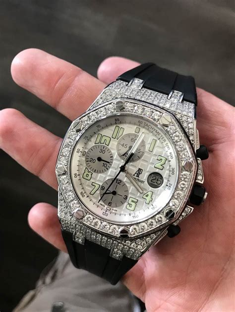 iced out audemars piguet royal oak 36 mm black dial|Audemars Piguet royal oak price.